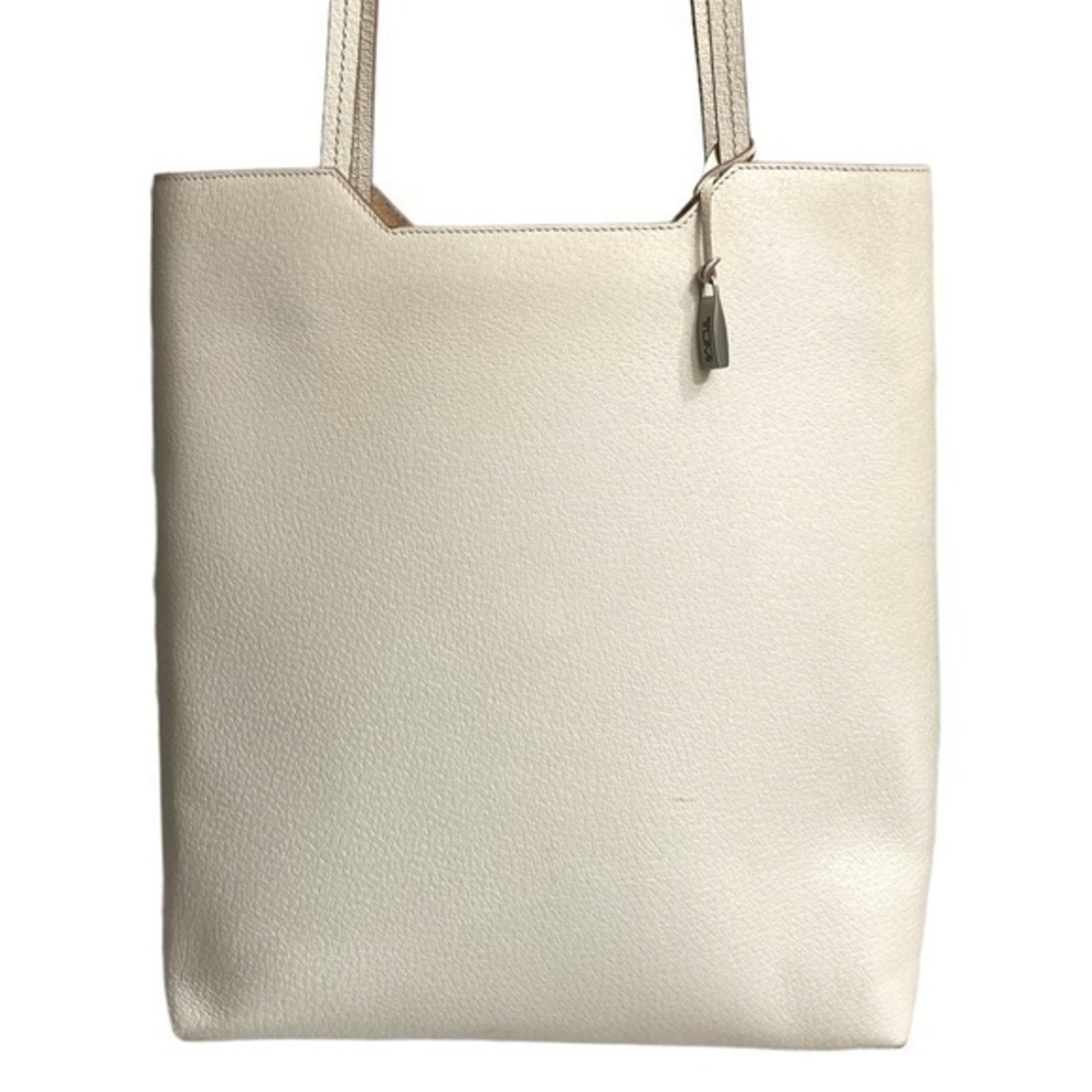 Tumi vintage creamy white leather tote bag with insert rare